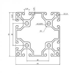 Nhôm định hình 80x80